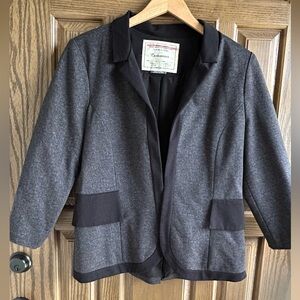 Cartonnier Gray and Black Blazer Textured Wool-Blend. Great condition